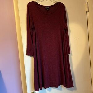 Burgundy Long Sleeve Dress